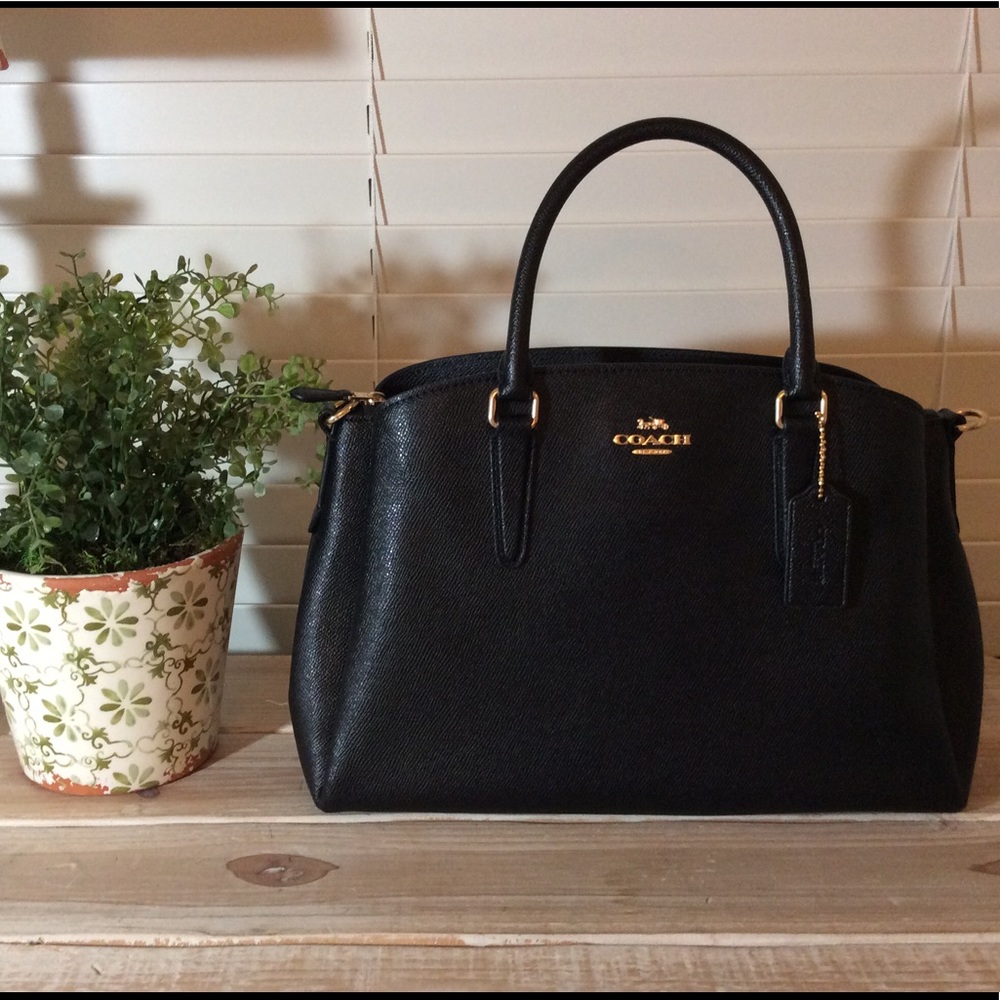 COACH SATCHEL BLACK LEATHER LIKE NEW